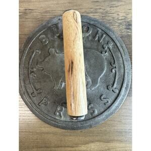 Norpro 8.75-Inch Cast Iron Bacon Press with Wood Handle, Round